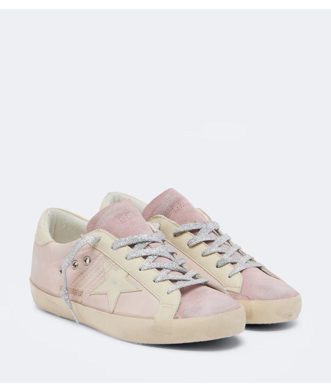 GOLDEN GOOSE Розовые кожаные кроссовки, фото 3