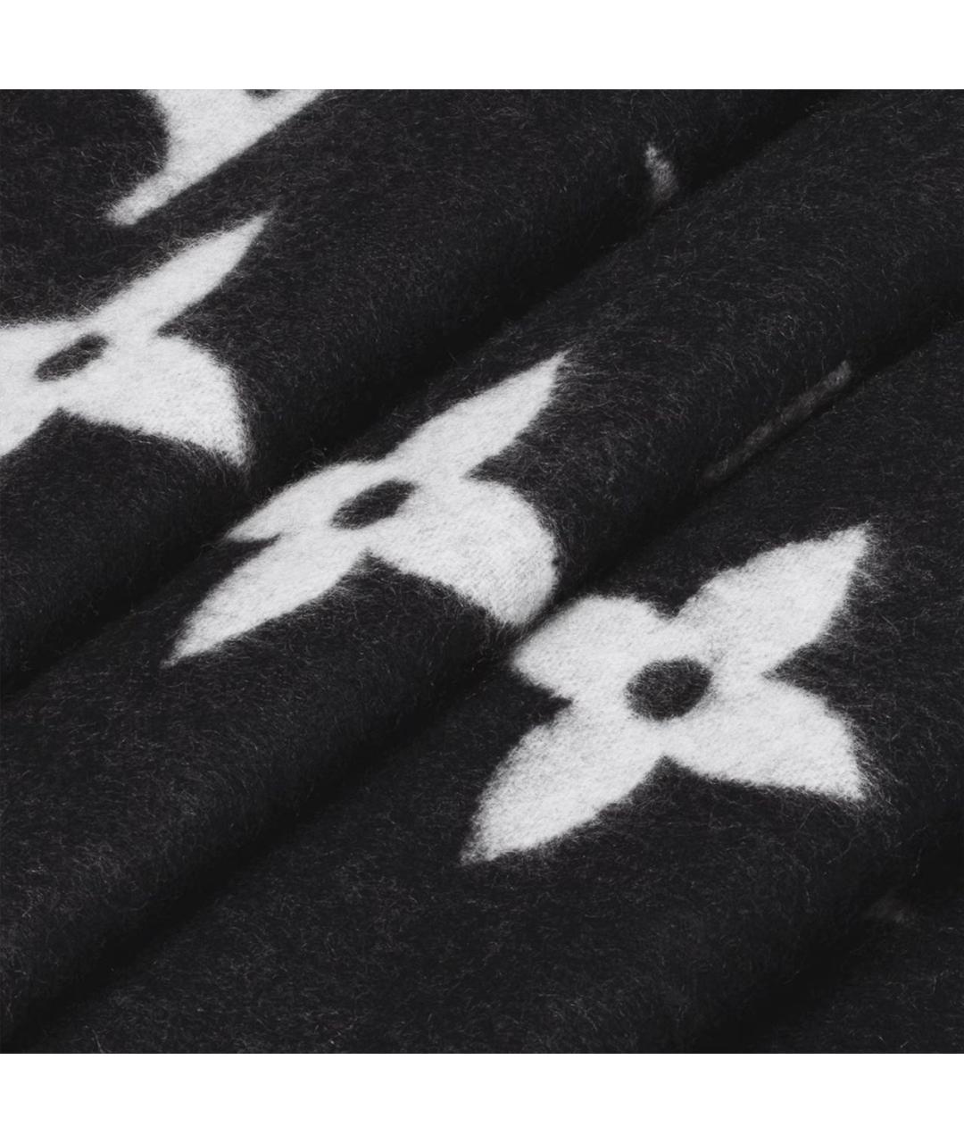 LOUIS VUITTON Черный кашемировый шарф, фото 3