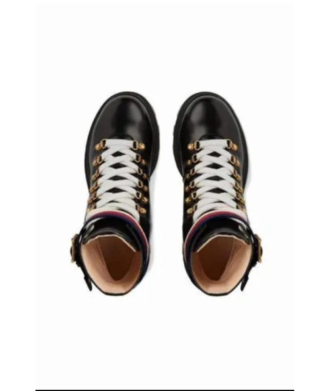 GUCCI Черные кожаные ботинки, фото 3