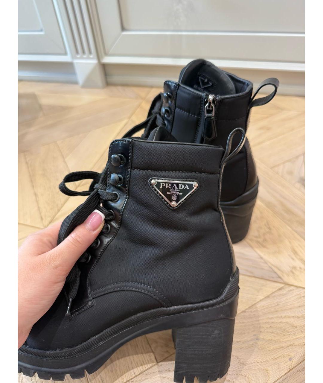 PRADA Черные текстильные ботинки, фото 6
