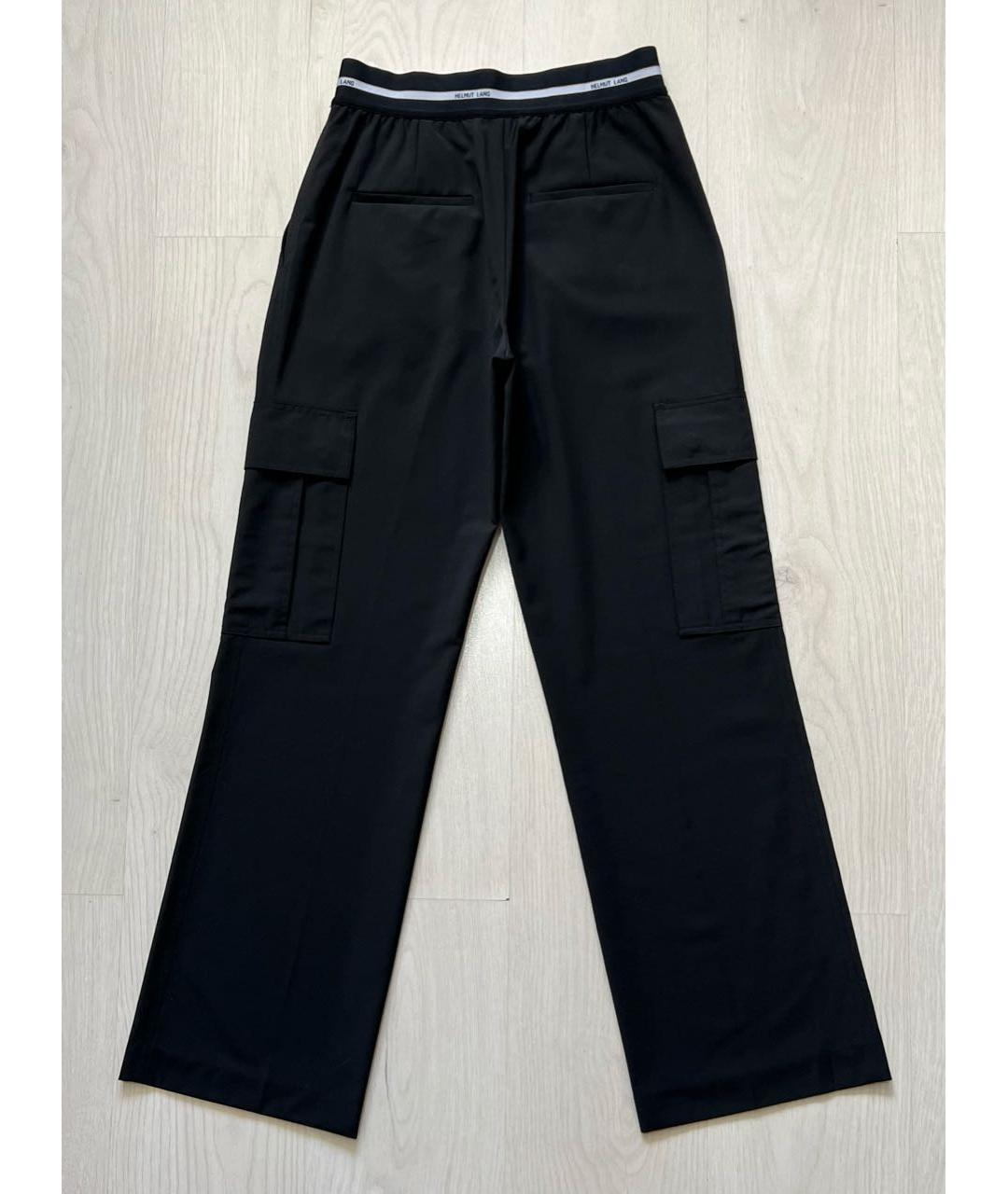 HELMUT LANG Черные шерстяные брюки широкие, фото 2