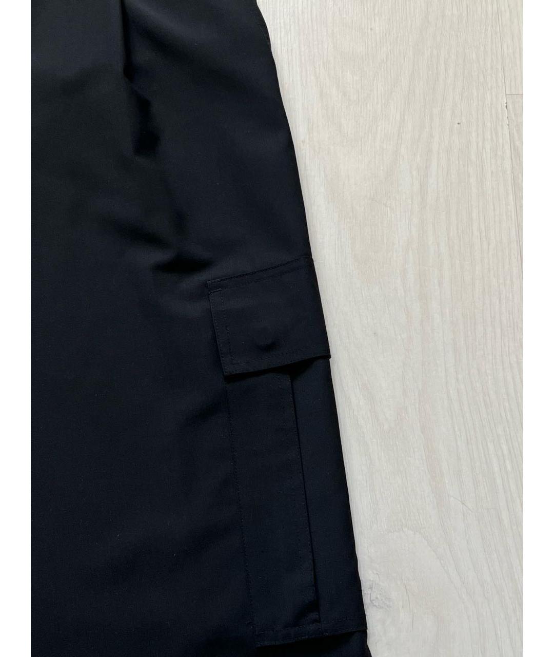 HELMUT LANG Черные шерстяные брюки широкие, фото 5