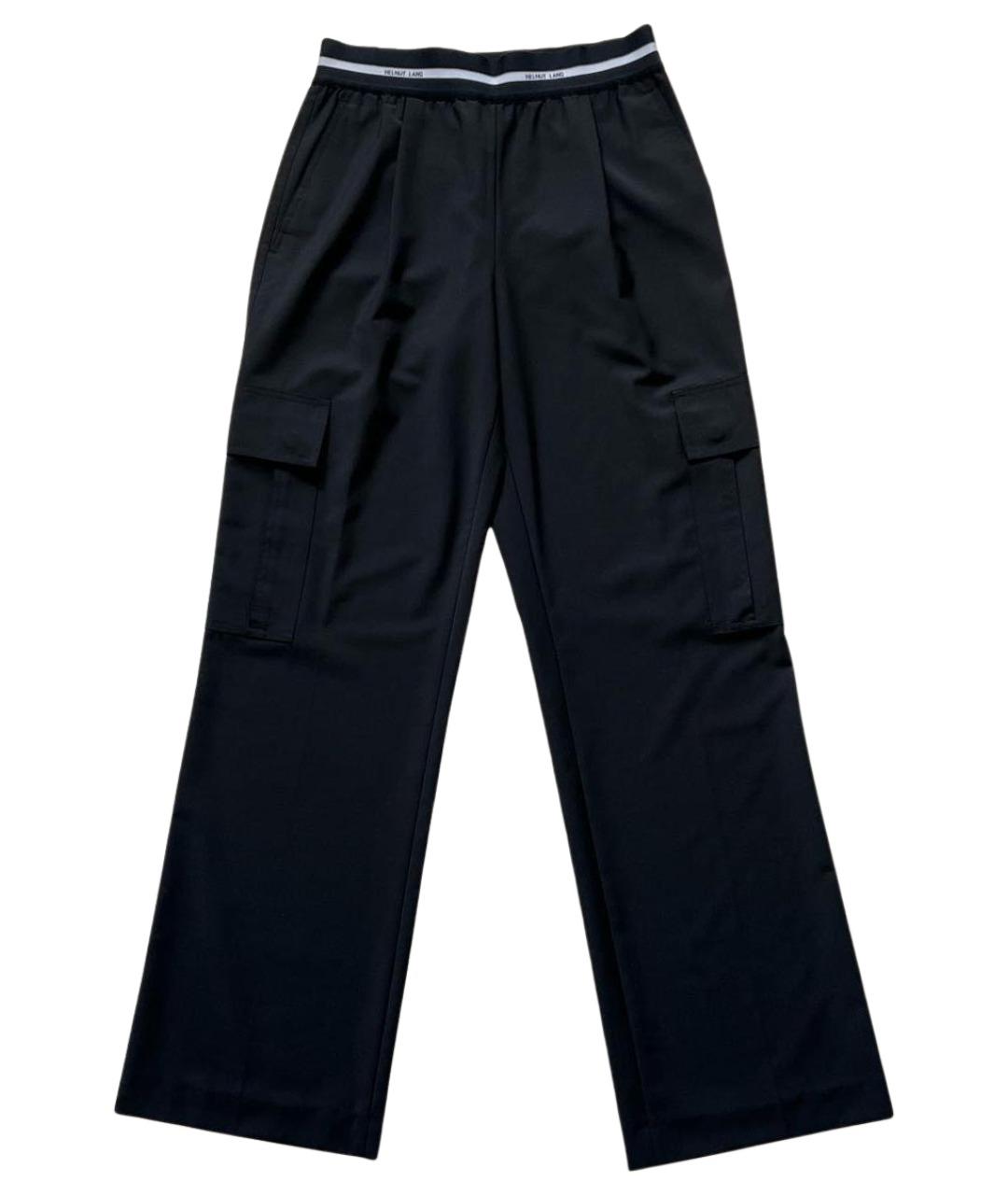HELMUT LANG Черные шерстяные брюки широкие, фото 1