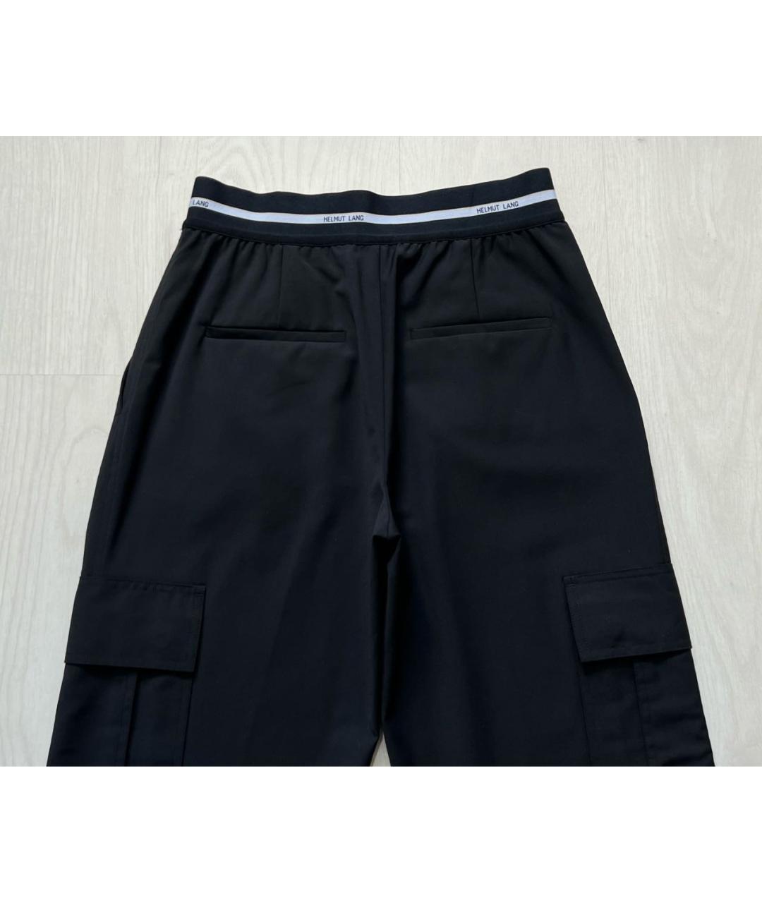 HELMUT LANG Черные шерстяные брюки широкие, фото 7