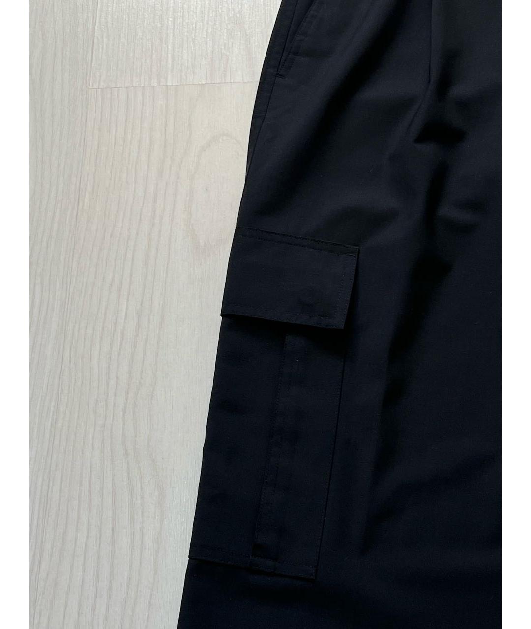 HELMUT LANG Черные шерстяные брюки широкие, фото 6