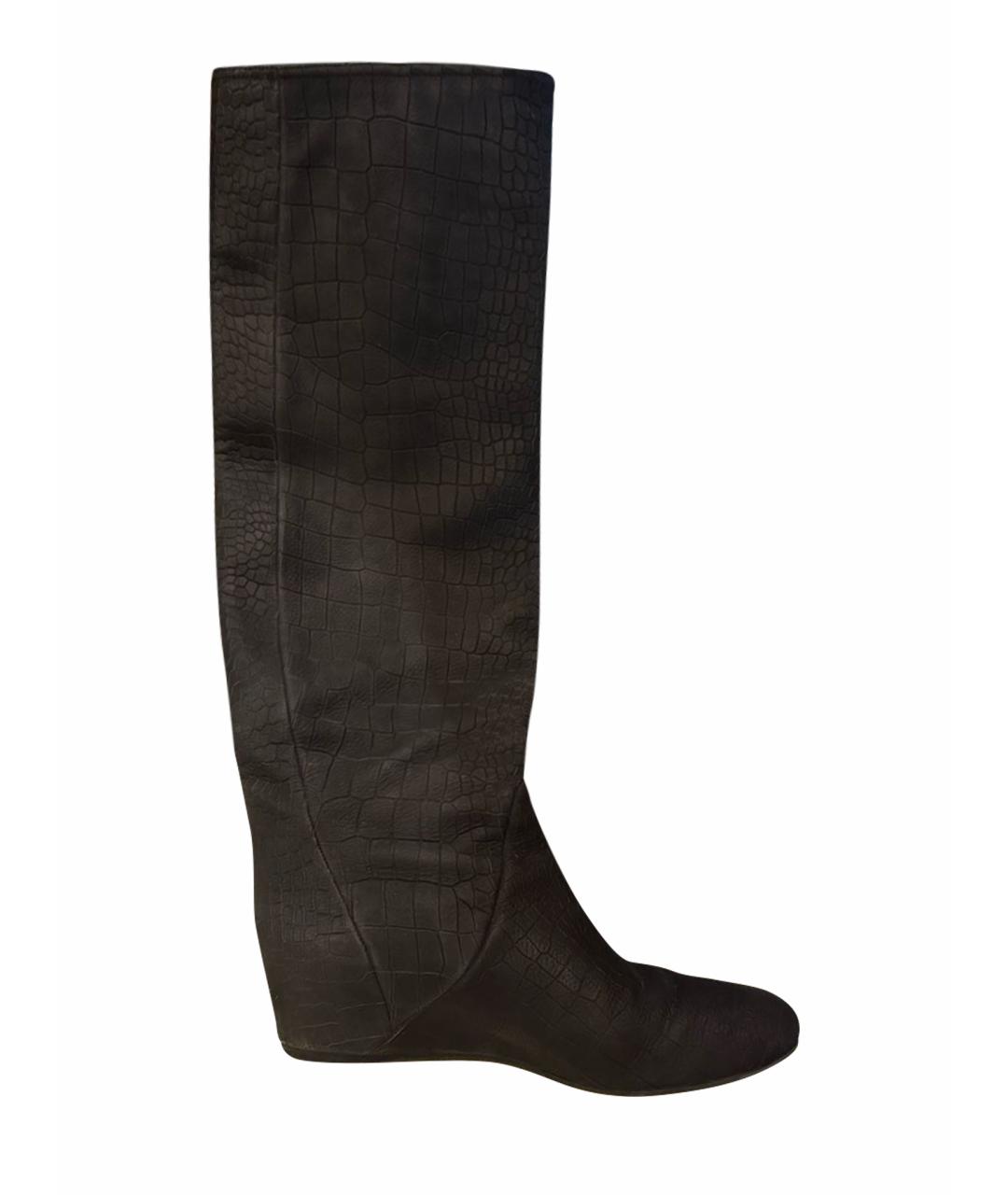 LANVIN Черные кожаные сапоги, фото 1