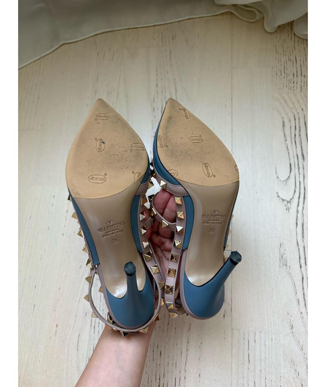VALENTINO Синие кожаные туфли, фото 5