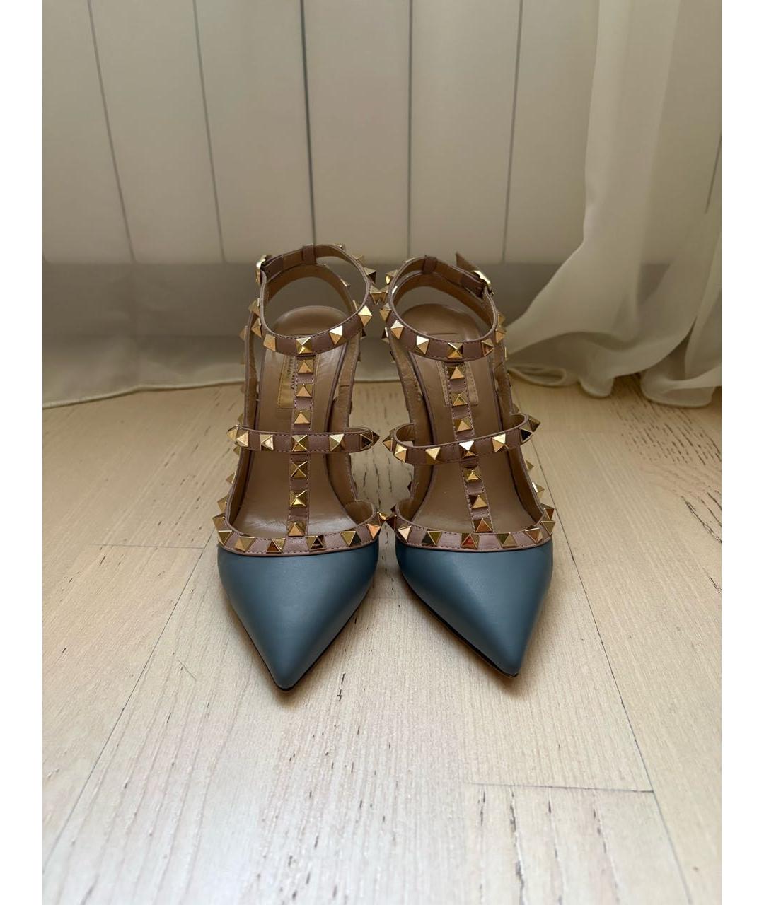 VALENTINO Синие кожаные туфли, фото 2