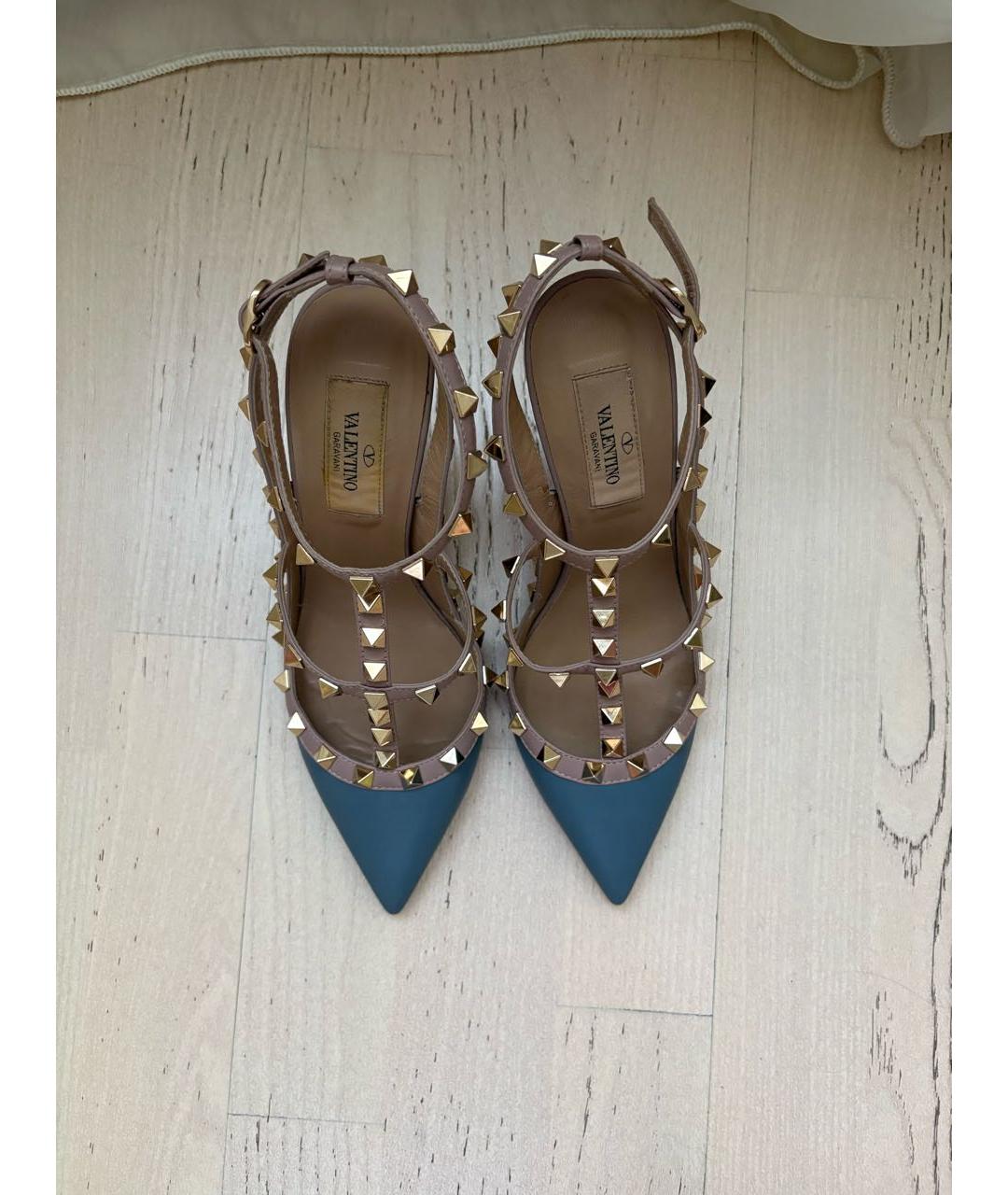 VALENTINO Синие кожаные туфли, фото 3