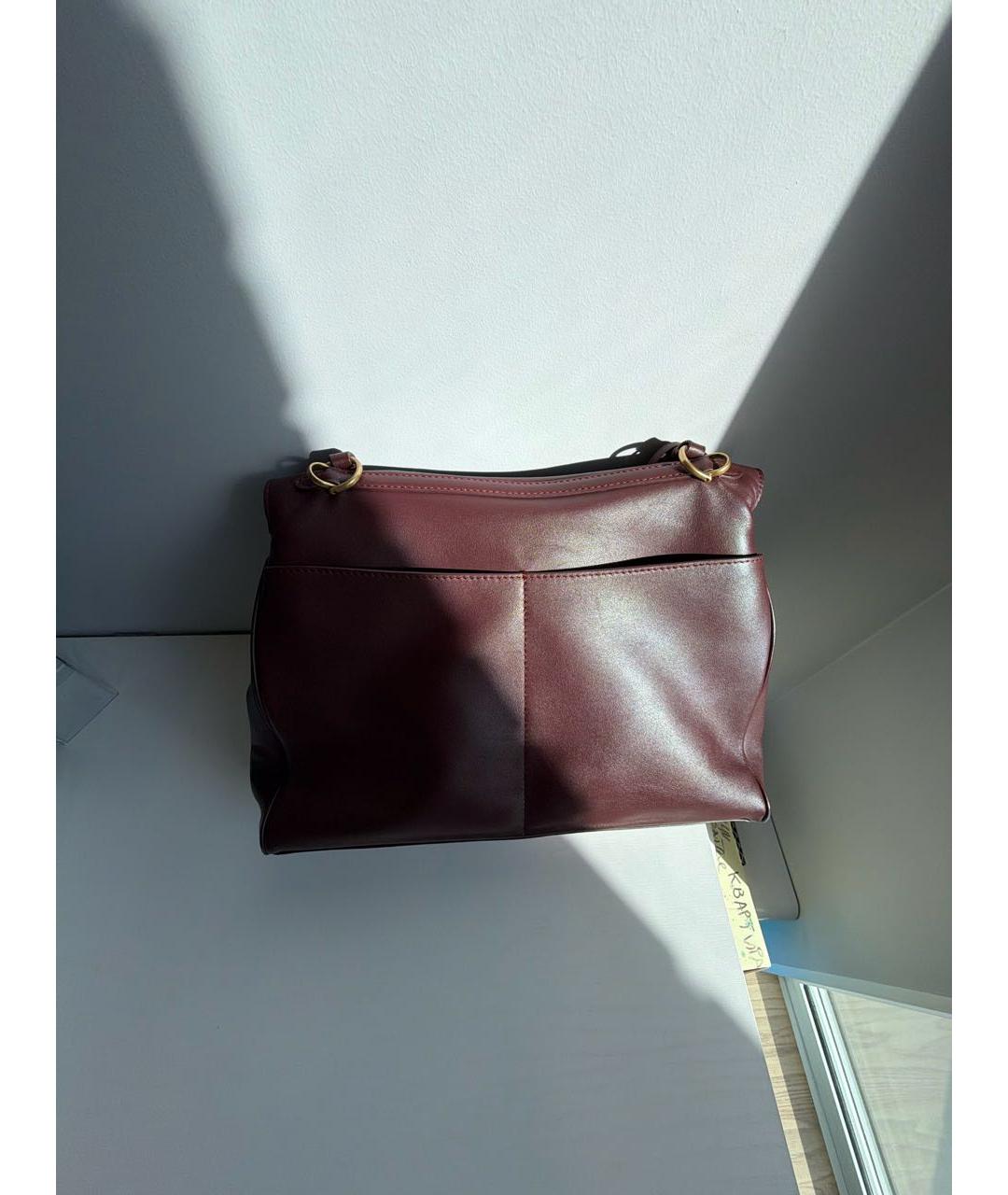 BALENCIAGA Бордовая кожаная сумка тоут, фото 3