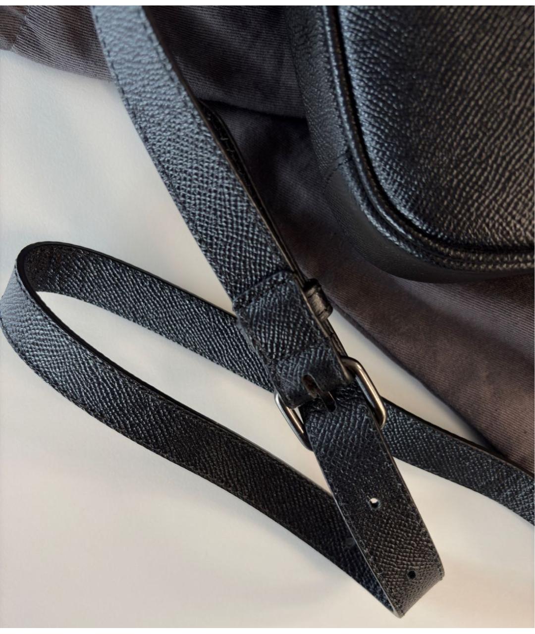 ERMENEGILDO ZEGNA XXX Черная кожаная барсетка, фото 6