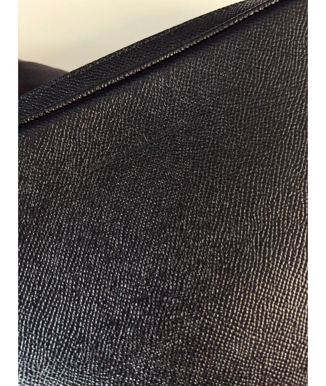 ERMENEGILDO ZEGNA XXX Черная кожаная барсетка, фото 5