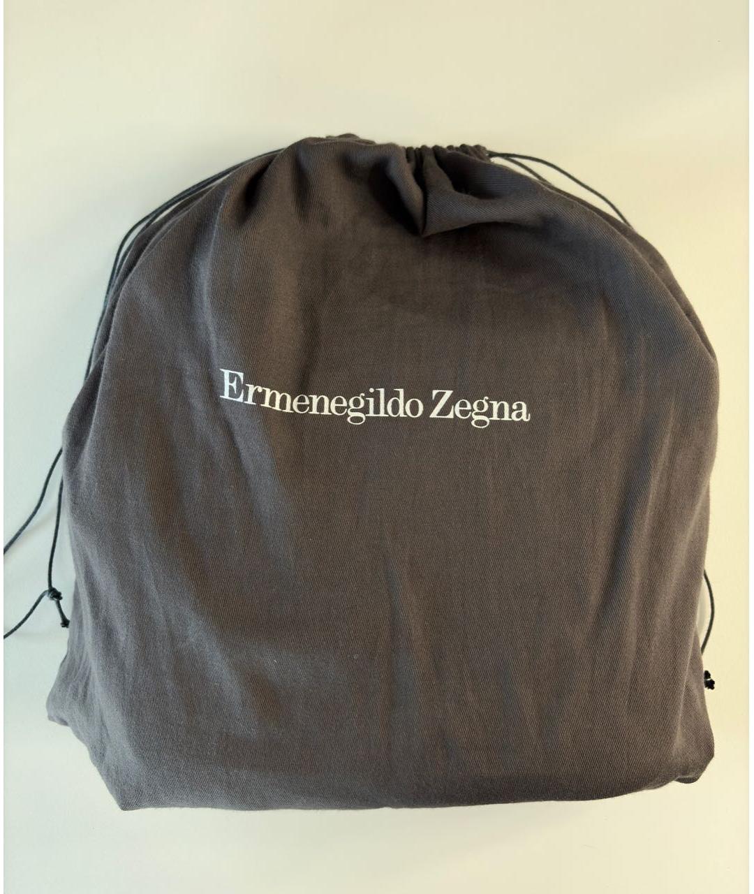 ERMENEGILDO ZEGNA XXX Черная кожаная барсетка, фото 7
