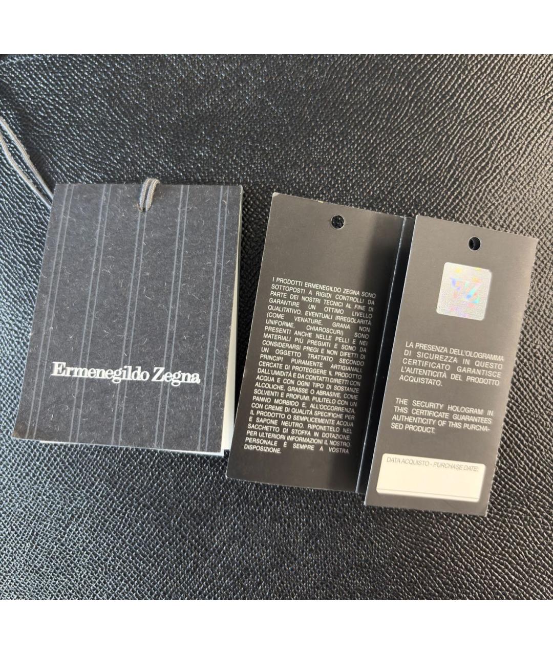 ERMENEGILDO ZEGNA XXX Черная кожаная барсетка, фото 8