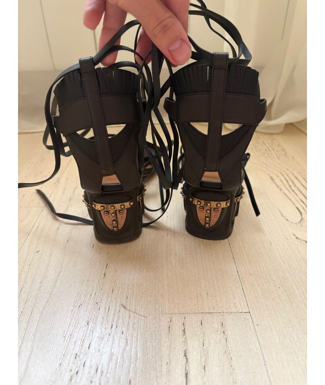 VALENTINO Коричневые кожаные босоножки, фото 4