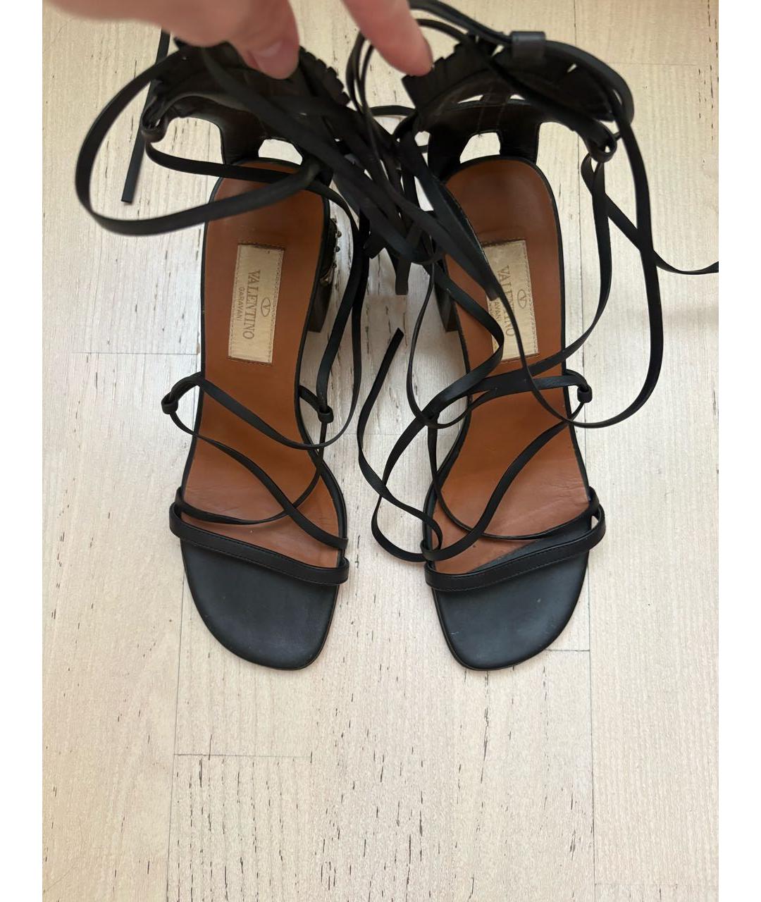 VALENTINO Коричневые кожаные босоножки, фото 3