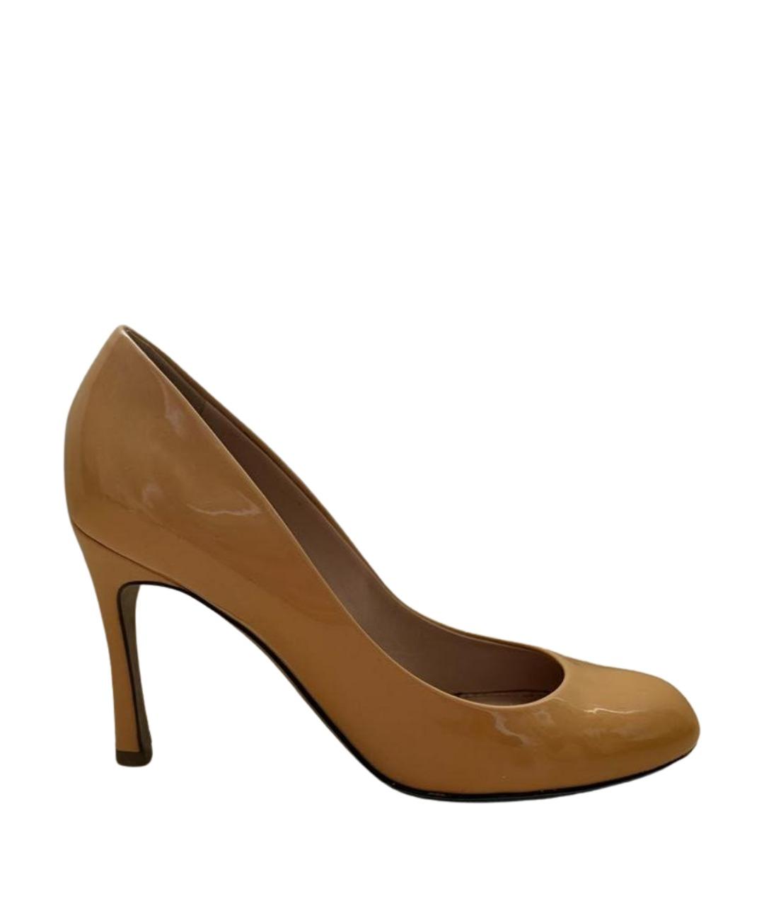 GIANVITO ROSSI Бежевые туфли из лакированной кожи, фото 1