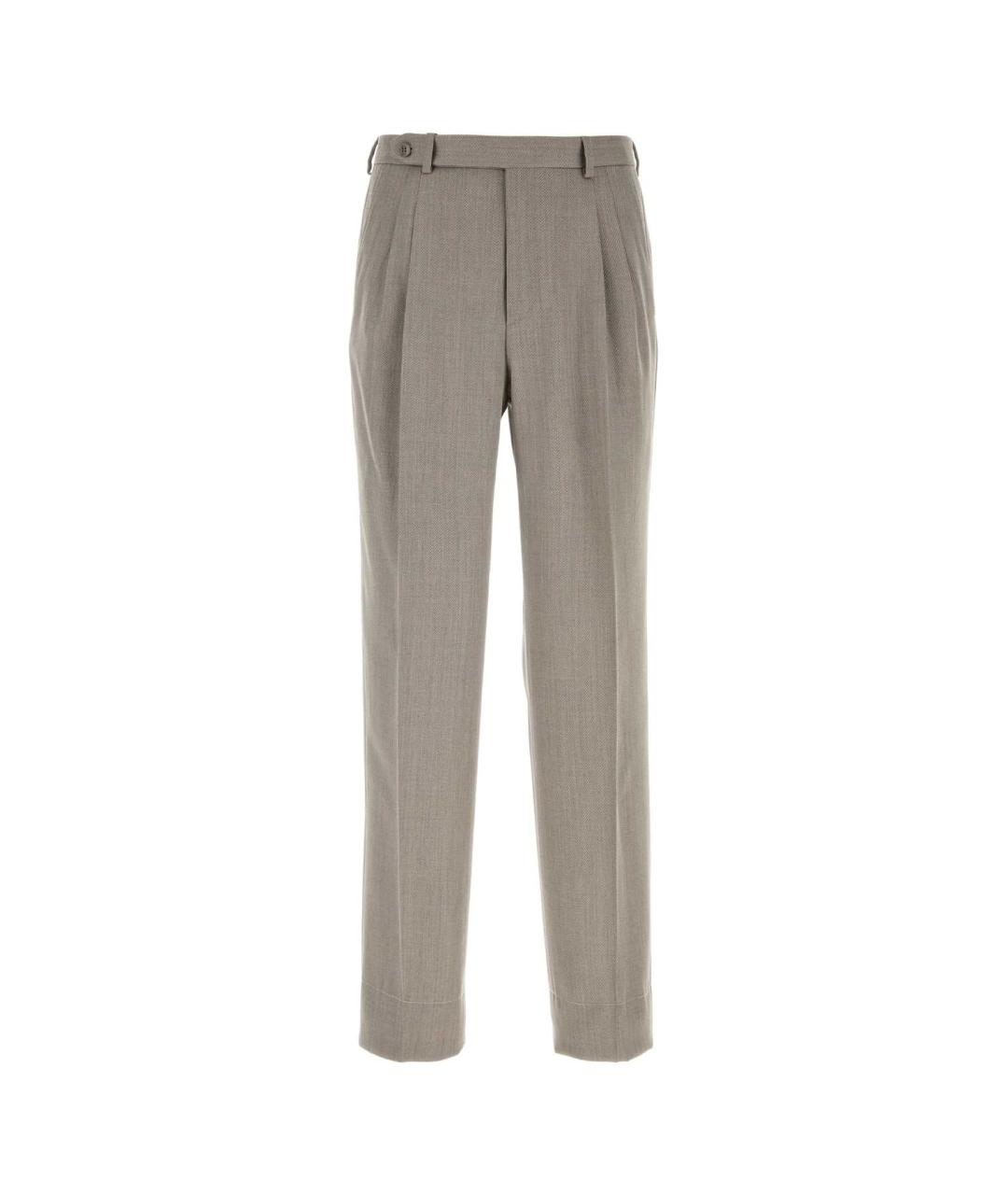 BRIONI Серые шерстяные повседневные брюки, фото 1
