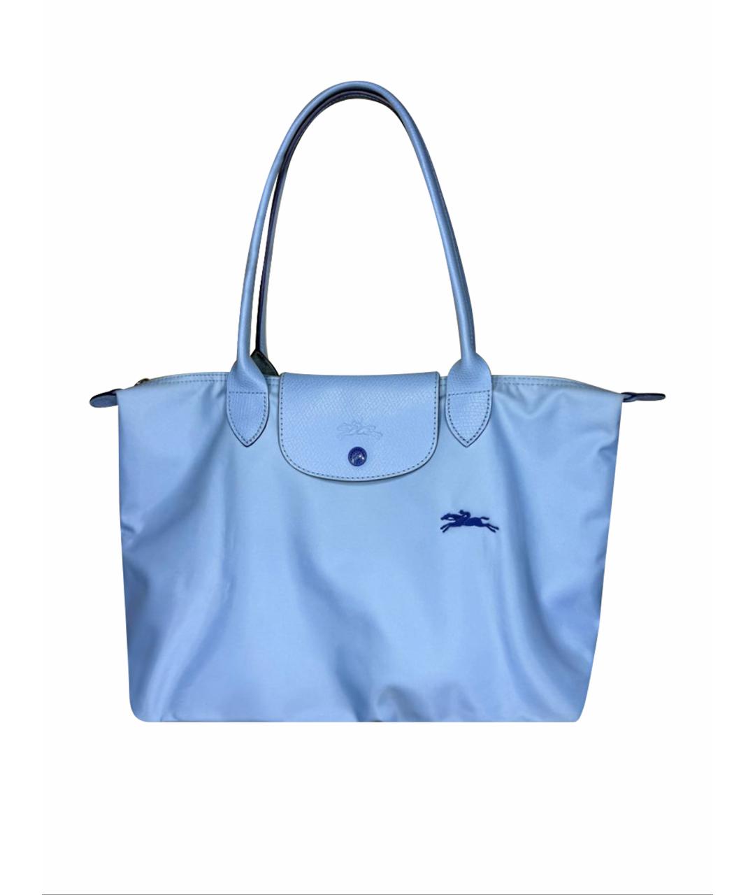 LONGCHAMP Голубая нейлоновая сумка с короткими ручками, фото 1
