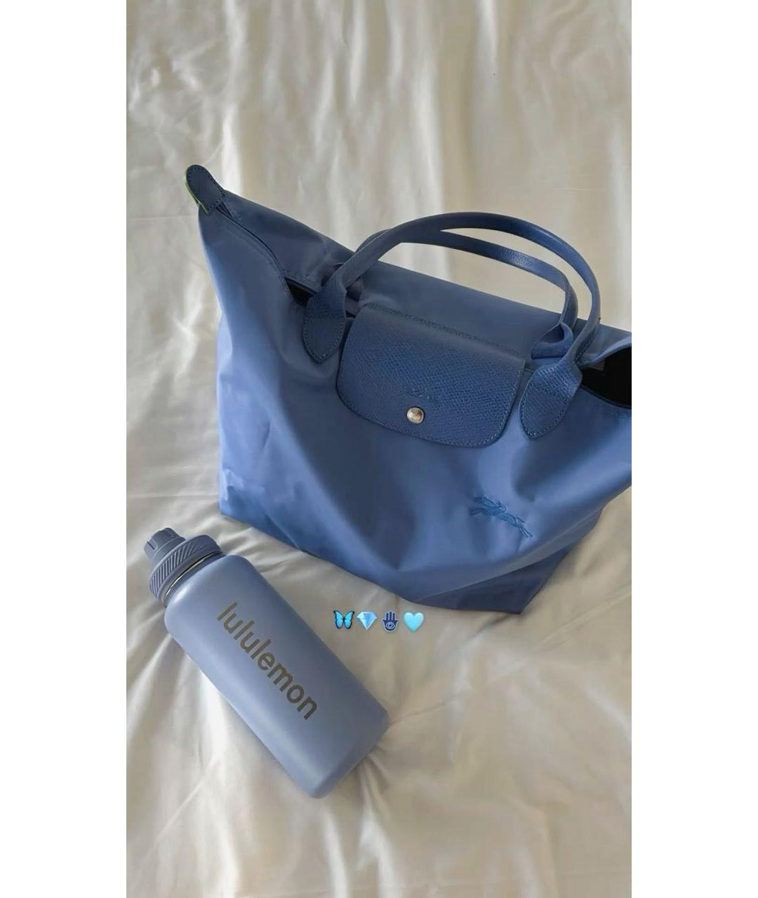 LONGCHAMP Голубая нейлоновая сумка с короткими ручками, фото 2