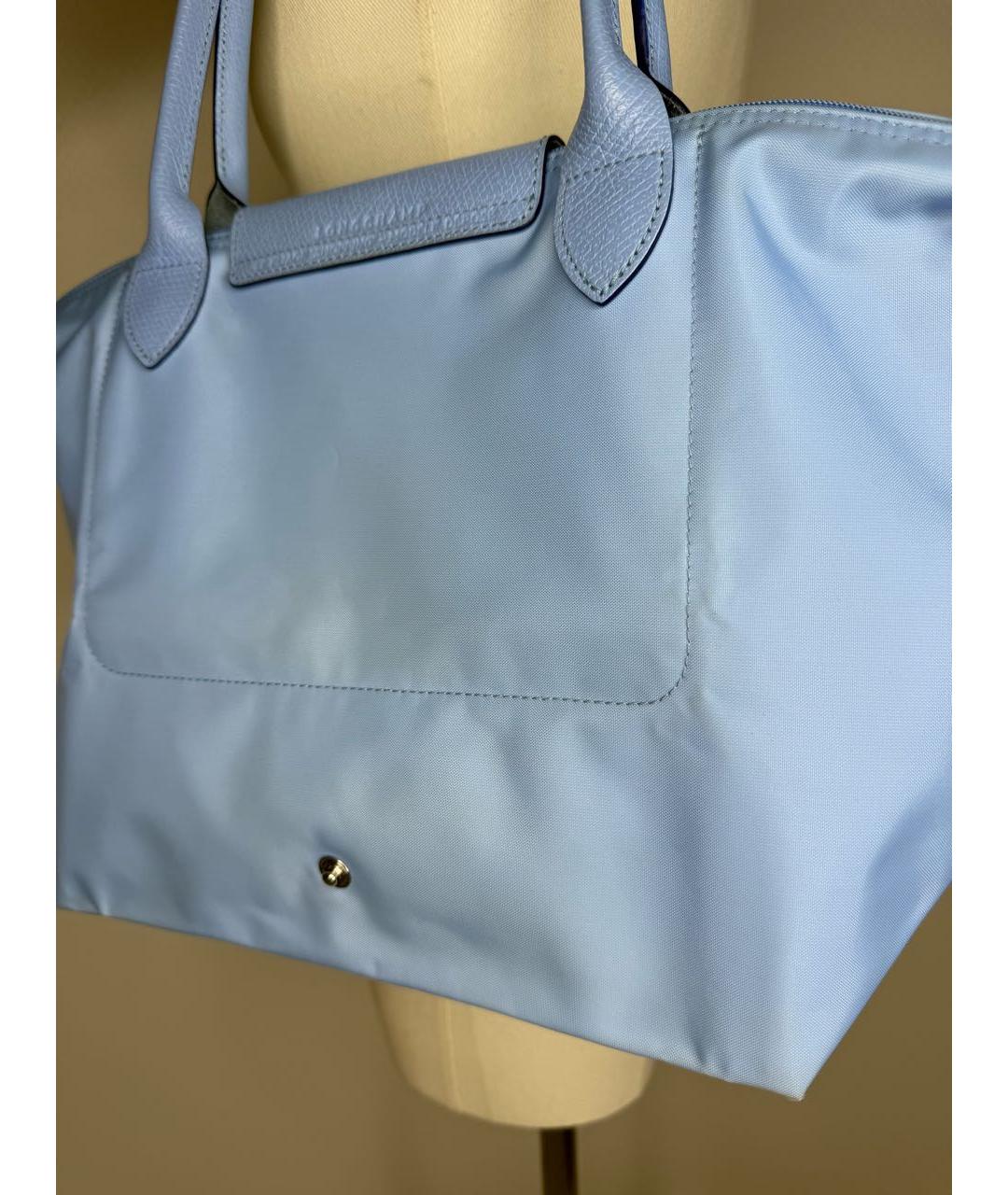 LONGCHAMP Голубая нейлоновая сумка с короткими ручками, фото 7