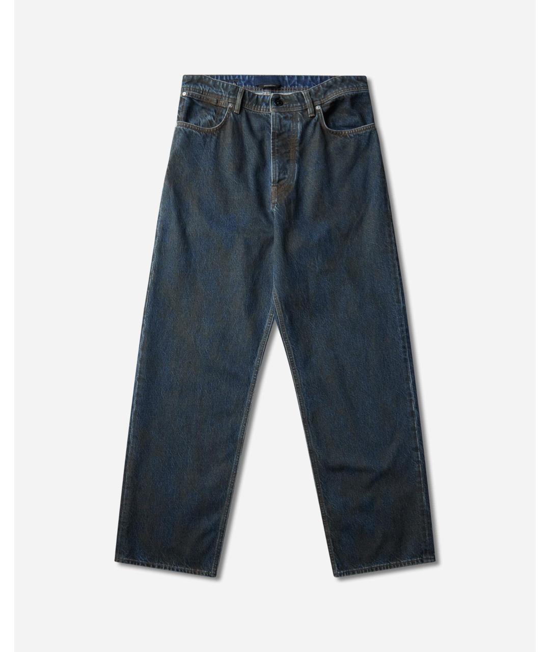 STONE ISLAND Синие хлопковые прямые джинсы, фото 4