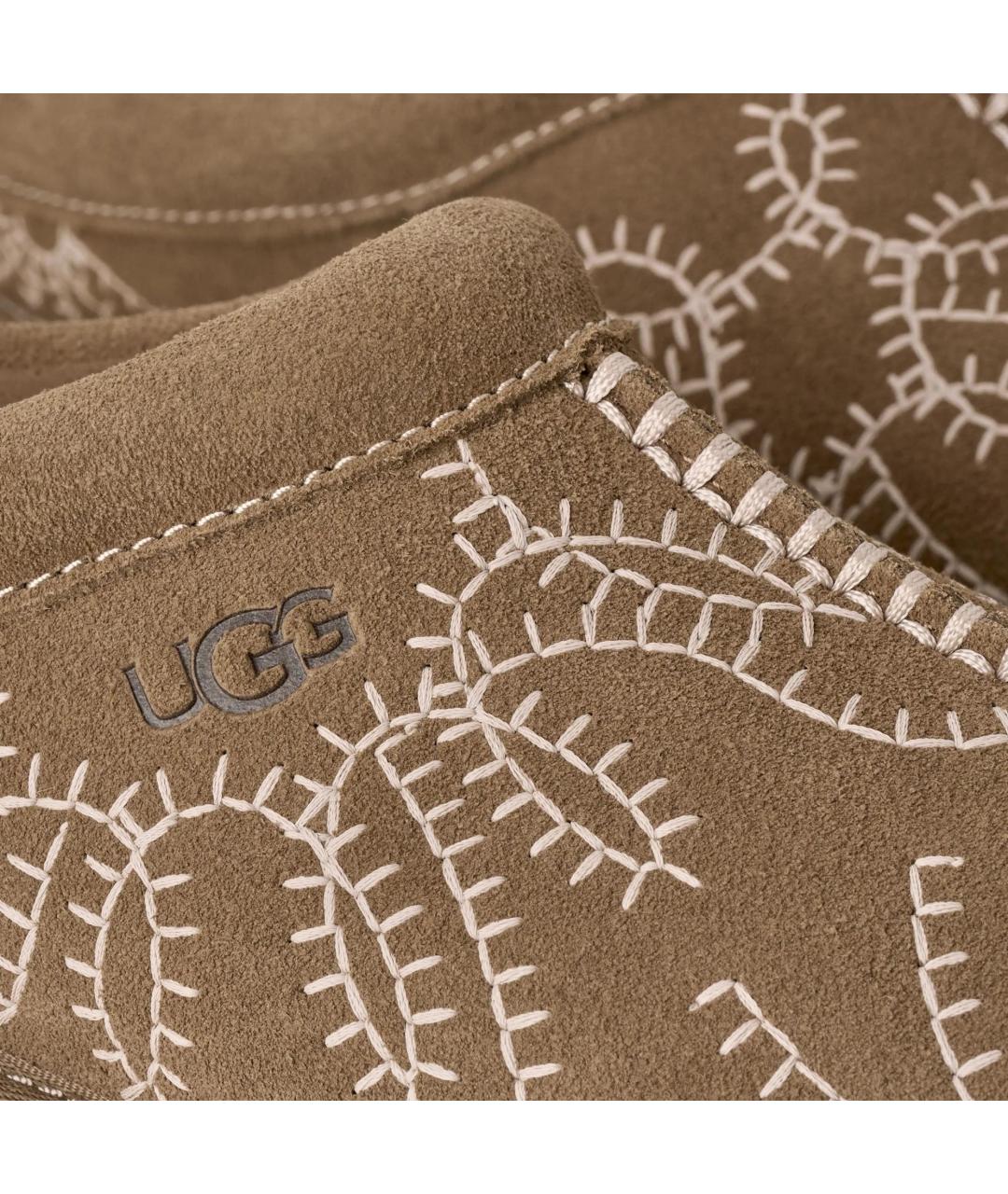 UGG Бежевые замшевые сабо, фото 3