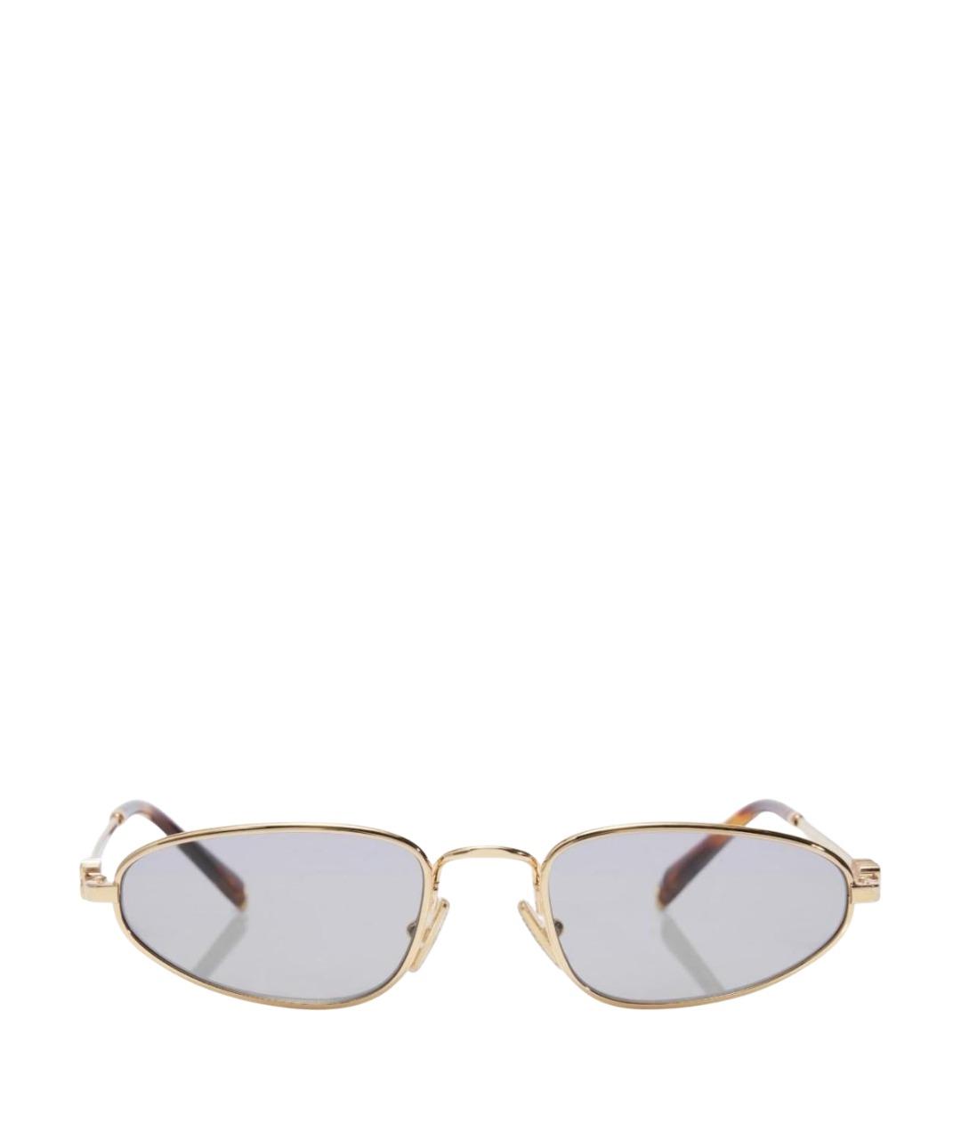 MIU MIU Золотые металлические солнцезащитные очки, фото 1