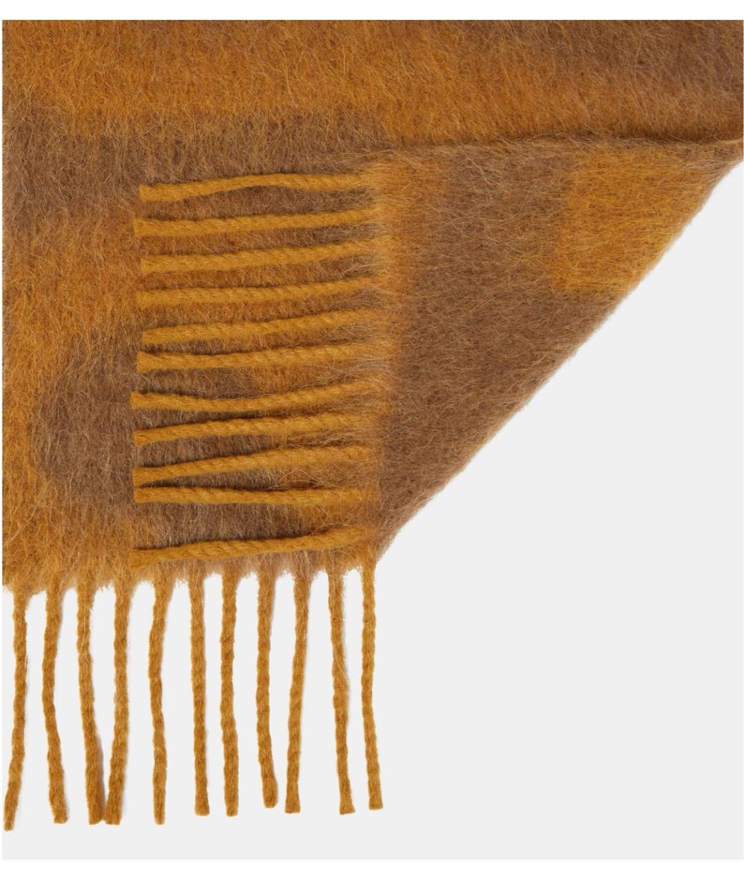 ACNE STUDIOS Коричневый шерстяной шарф, фото 3