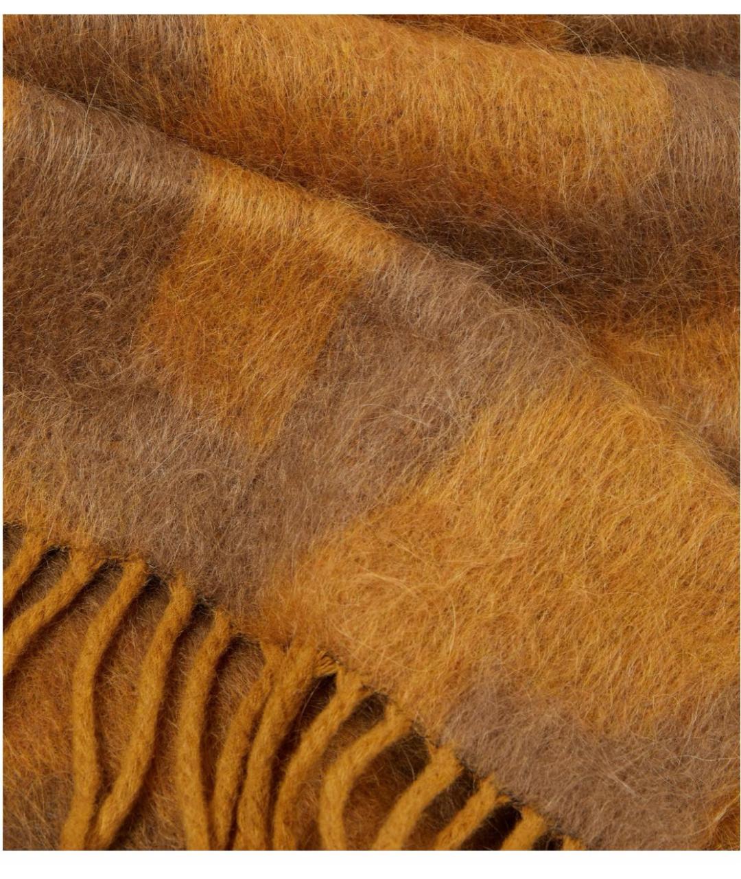 ACNE STUDIOS Коричневый шерстяной шарф, фото 4