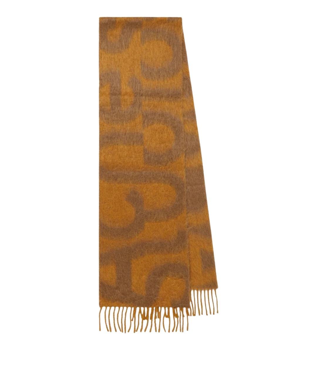ACNE STUDIOS Коричневый шерстяной шарф, фото 1