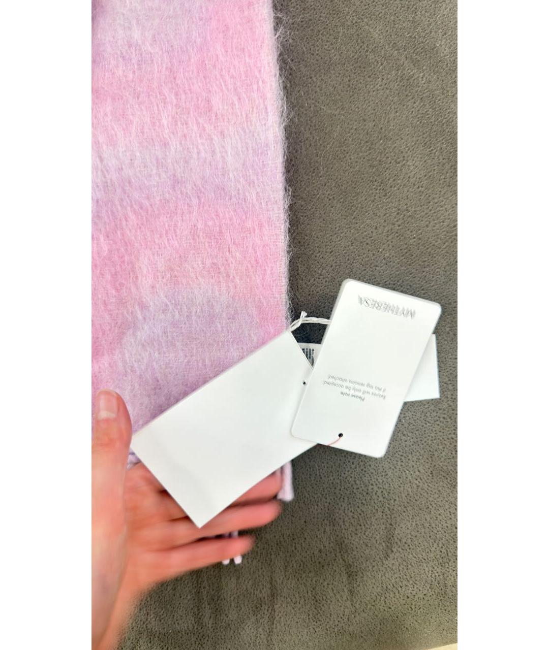 ACNE STUDIOS Розовый шерстяной шарф, фото 3