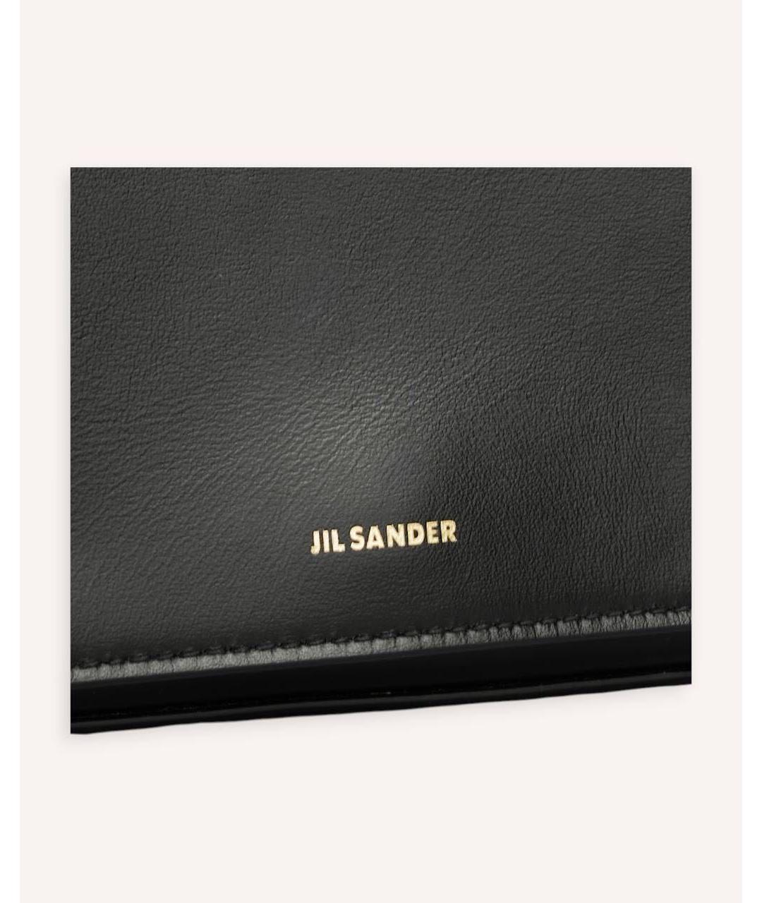 JIL SANDER Черная кожаная сумка через плечо, фото 4