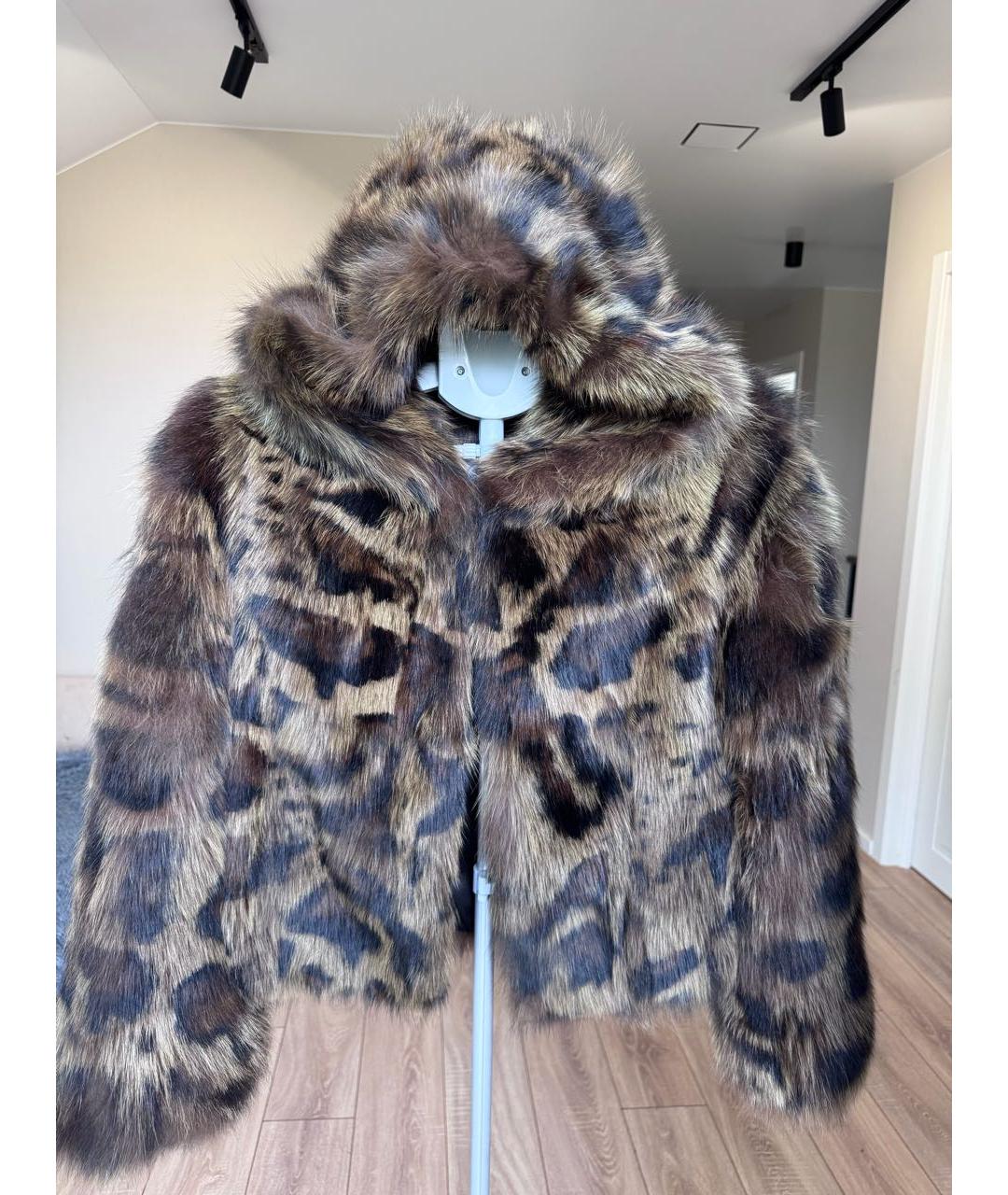 PRADA Коричневая меховая шуба, фото 7