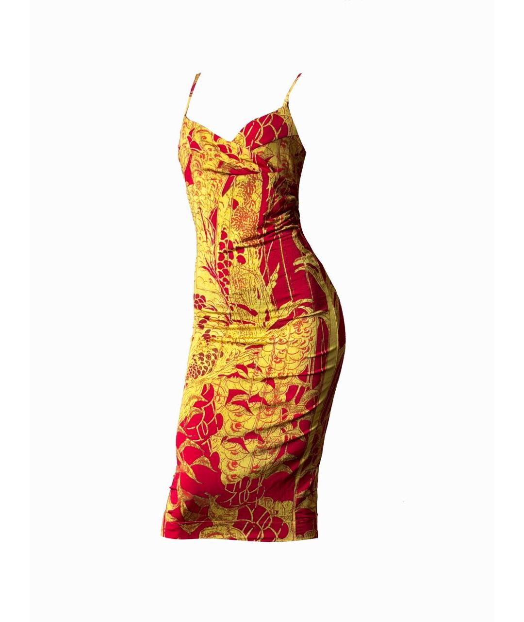 JUST CAVALLI Мульти вискозное коктейльное платье, фото 9