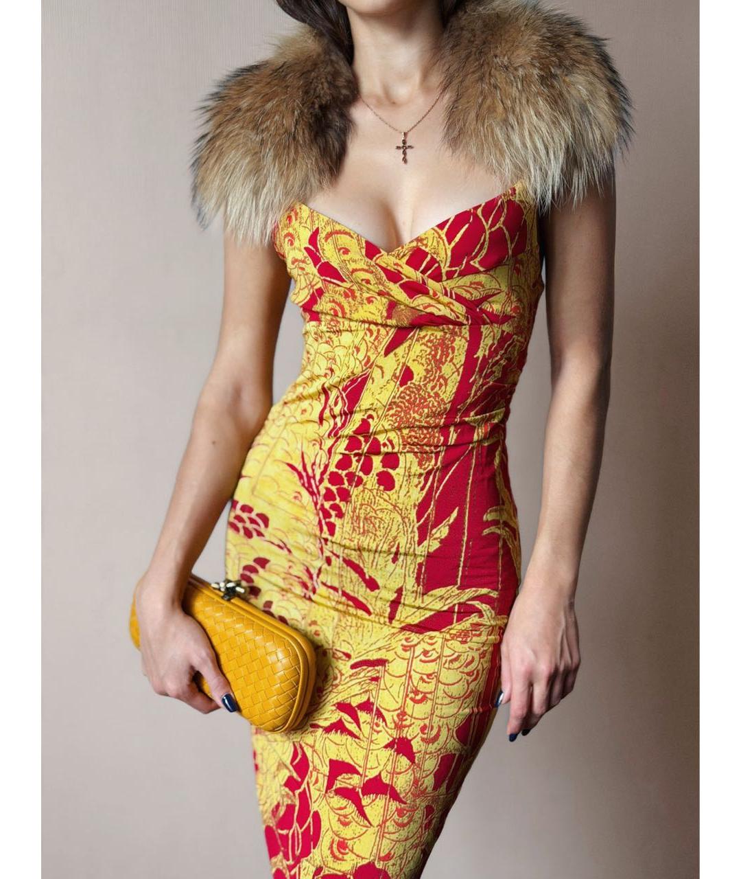 JUST CAVALLI Мульти вискозное коктейльное платье, фото 8