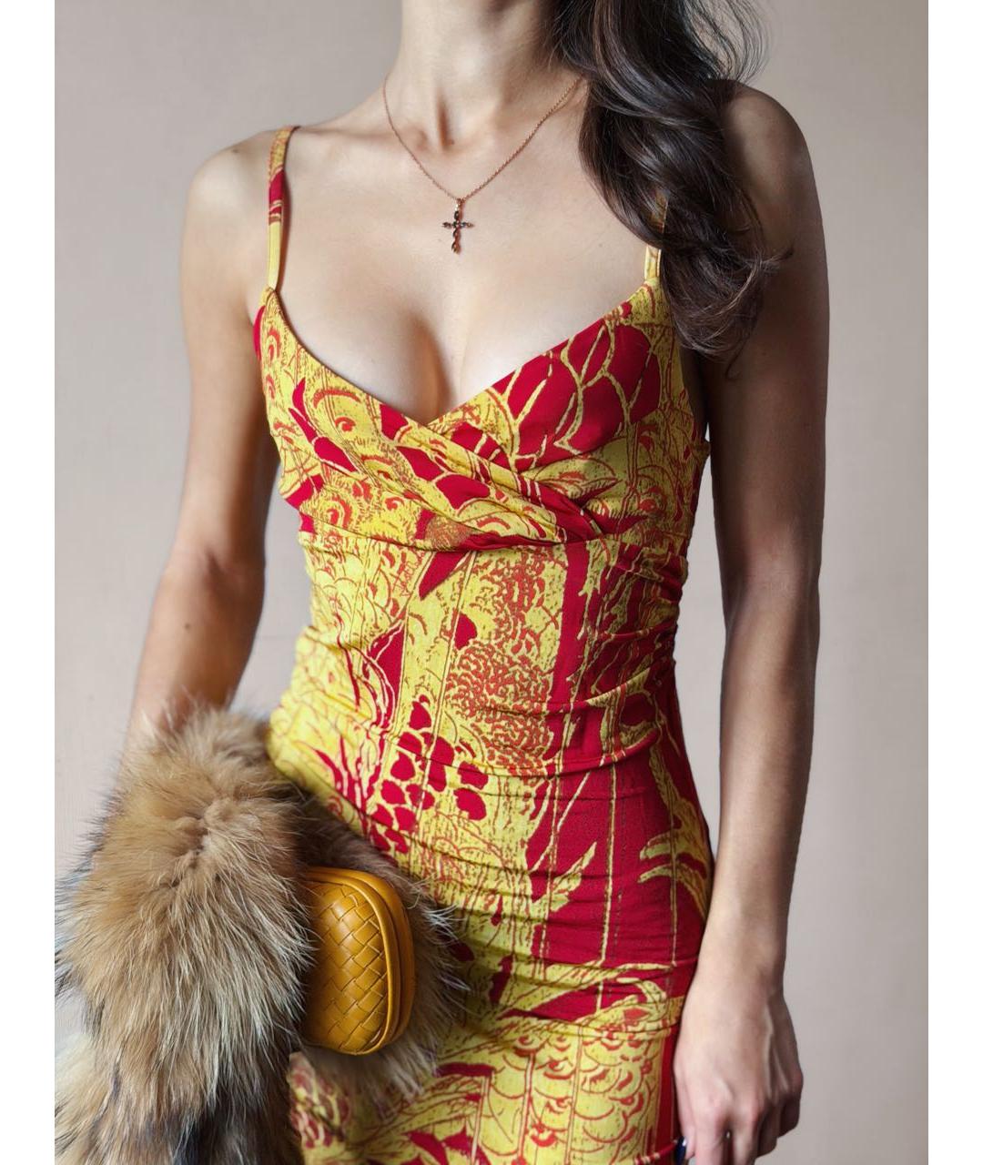 JUST CAVALLI Мульти вискозное коктейльное платье, фото 7