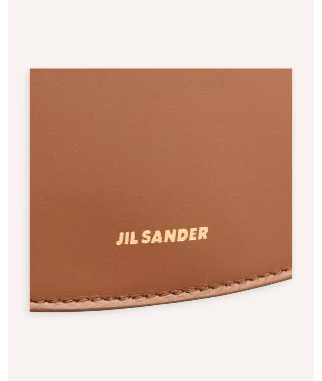 JIL SANDER Коричневая кожаная сумка через плечо, фото 4