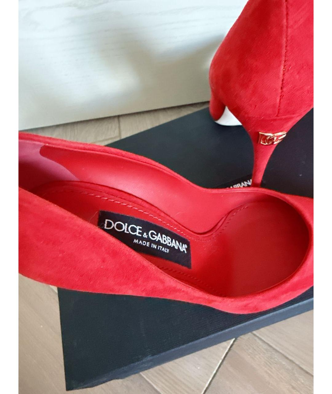 DOLCE&GABBANA Красные замшевые туфли, фото 2