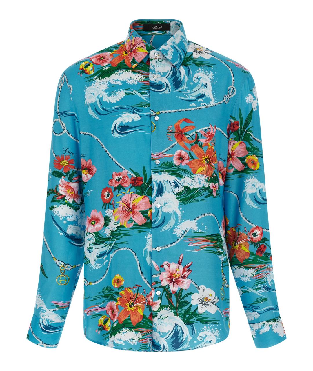 GUCCI Голубая кэжуал рубашка, фото 1
