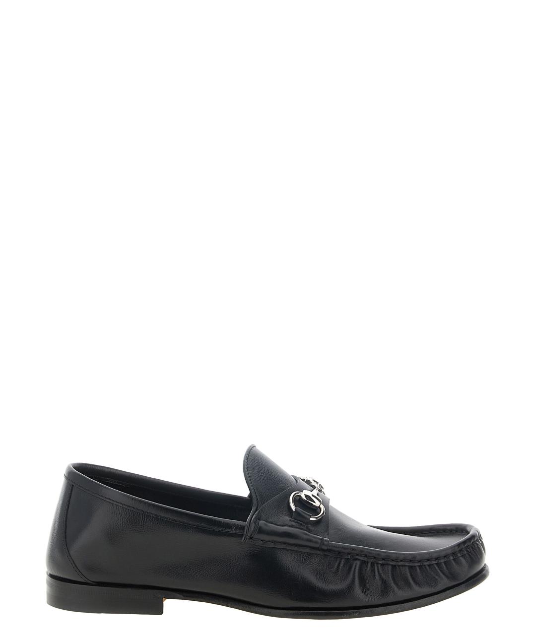 GUCCI Черные кожаные лоферы, фото 1