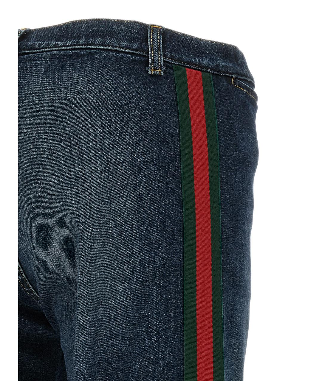 GUCCI Синие хлопковые прямые джинсы, фото 5