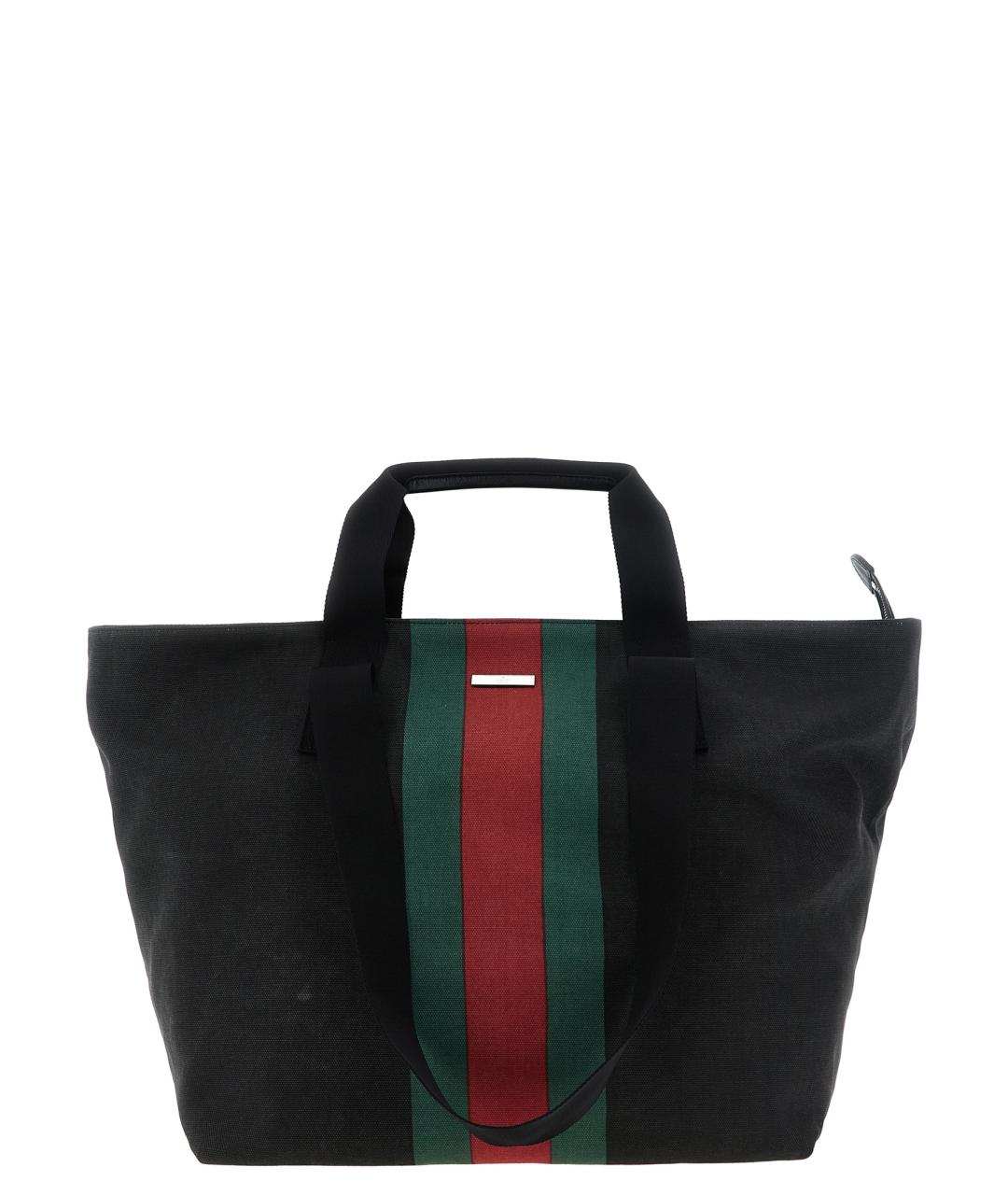 GUCCI Черная хлопковая сумка тоут, фото 1