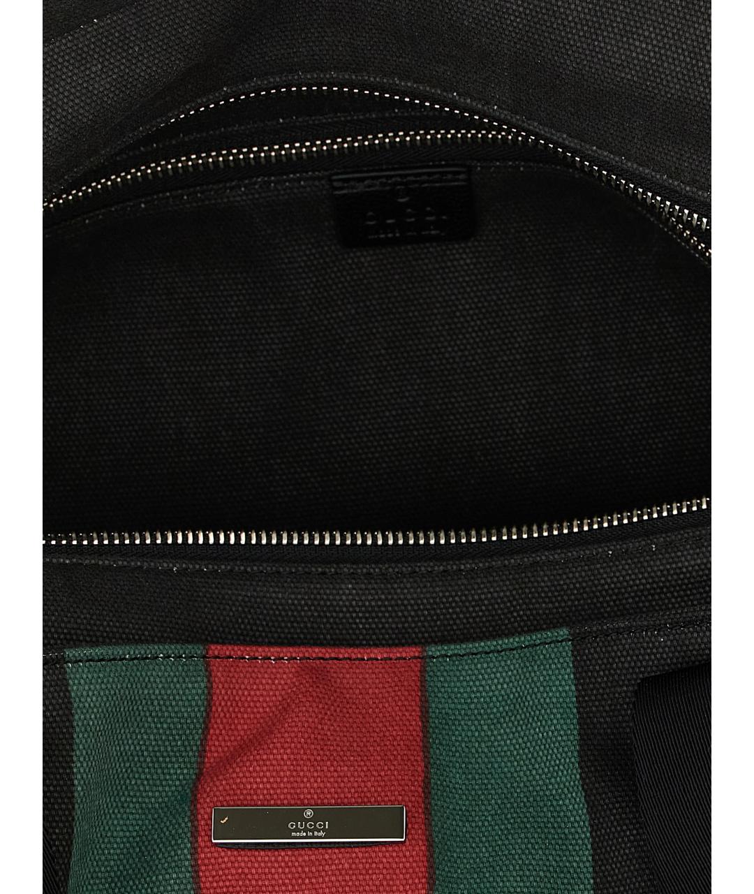 GUCCI Черная хлопковая сумка тоут, фото 4