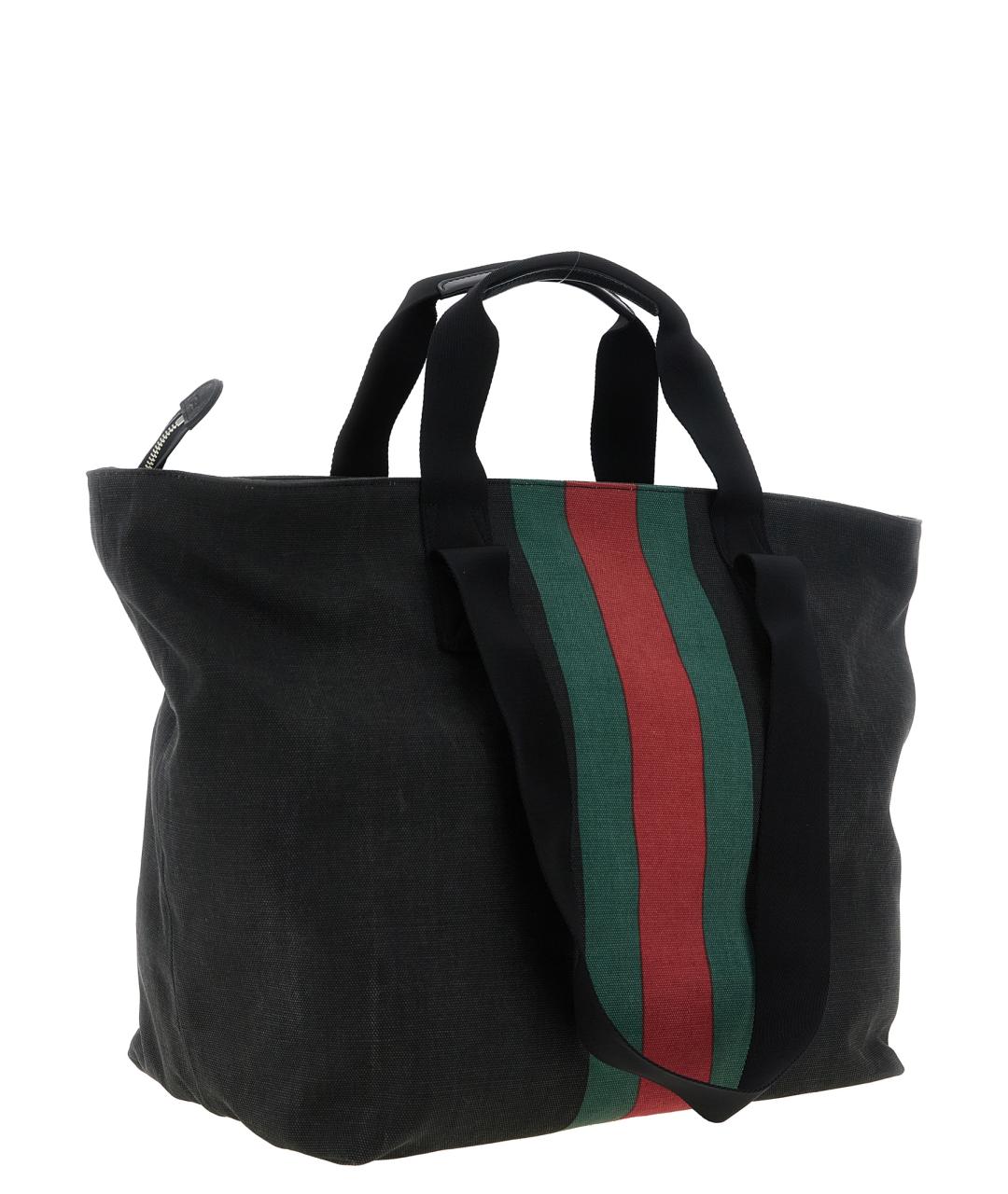 GUCCI Черная хлопковая сумка тоут, фото 2