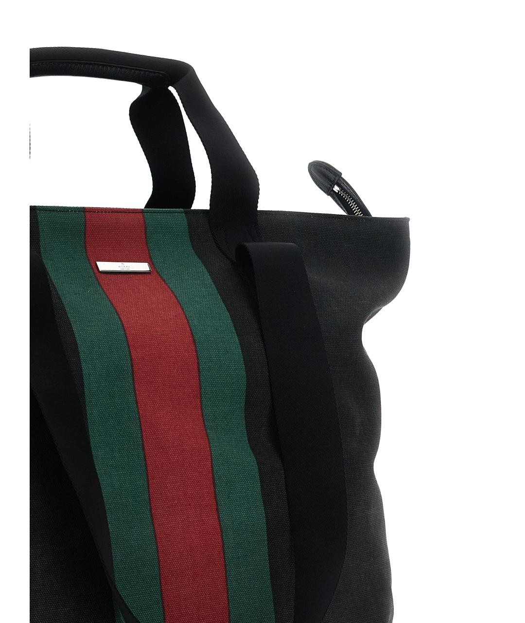 GUCCI Черная хлопковая сумка тоут, фото 3