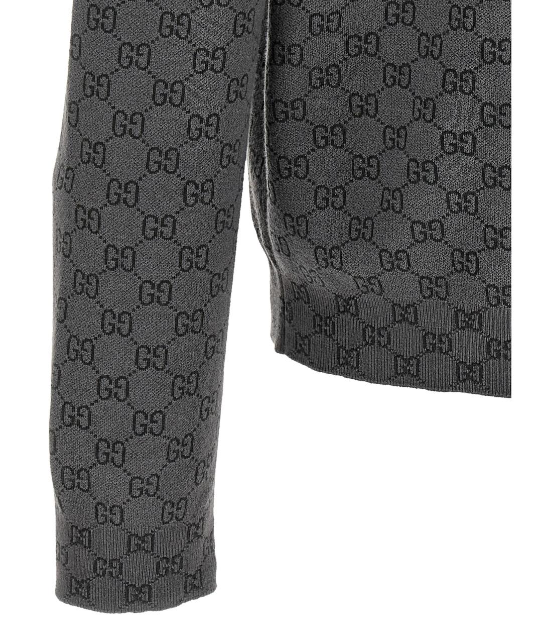 GUCCI Серый шерстяной кардиган, фото 4