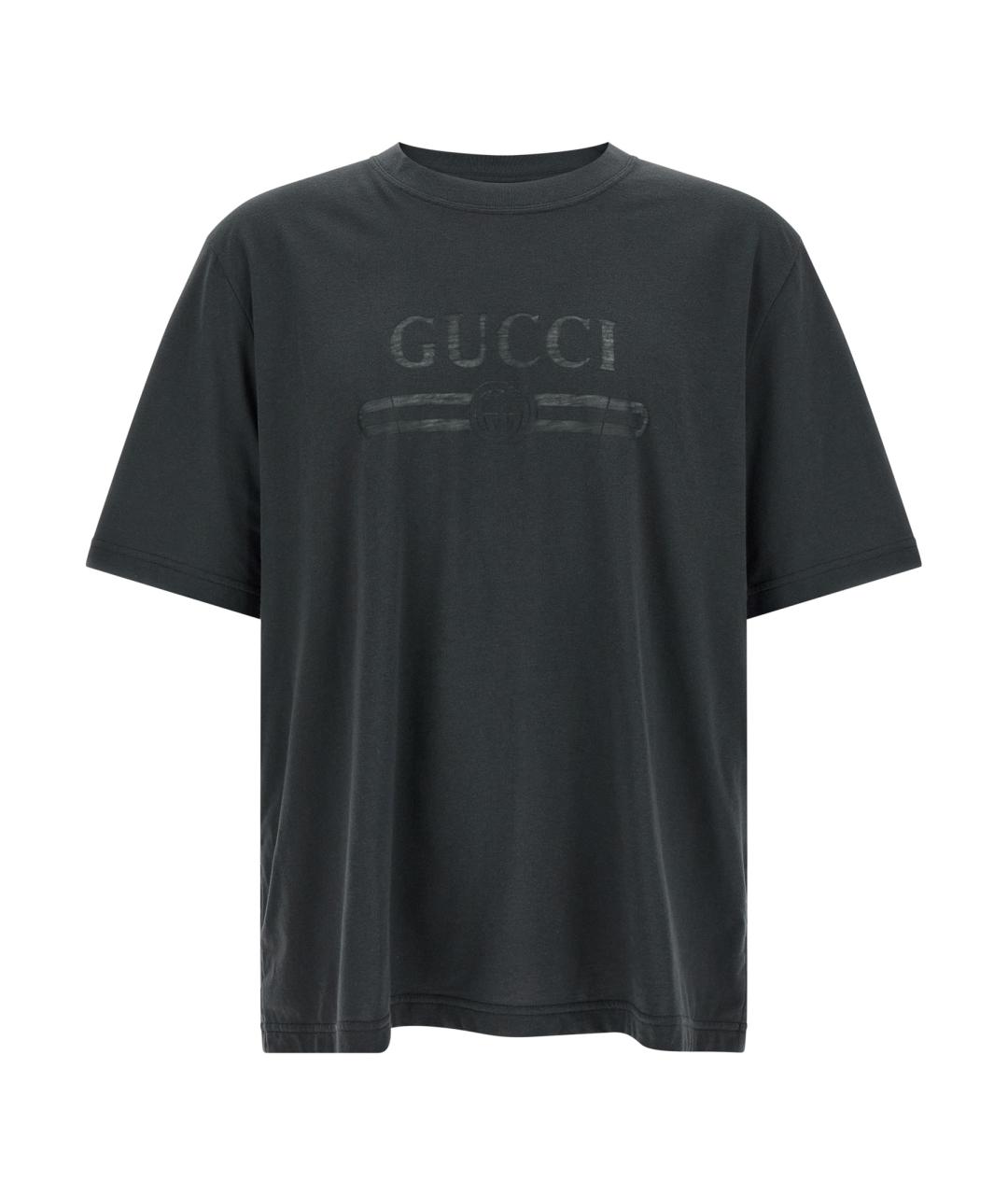 GUCCI Серая хлопковая футболка, фото 1