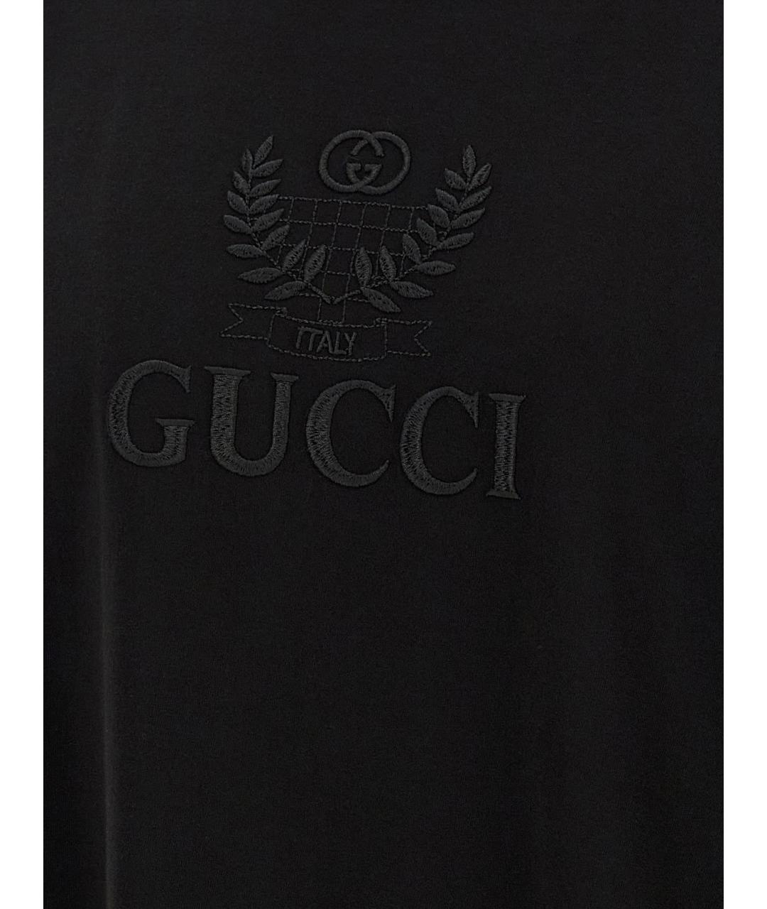 GUCCI Черная хлопковая футболка, фото 4