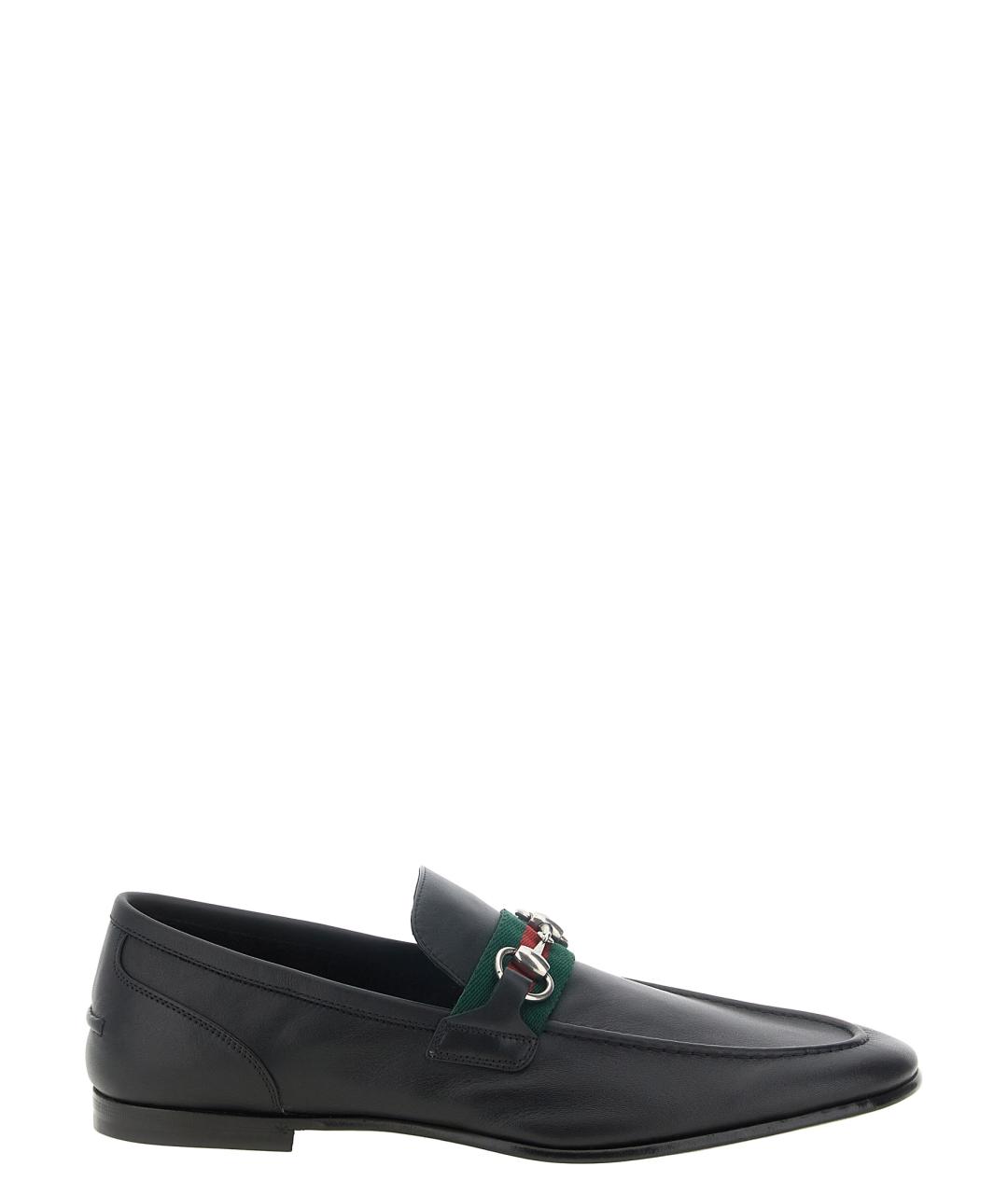 GUCCI Черные кожаные лоферы, фото 1
